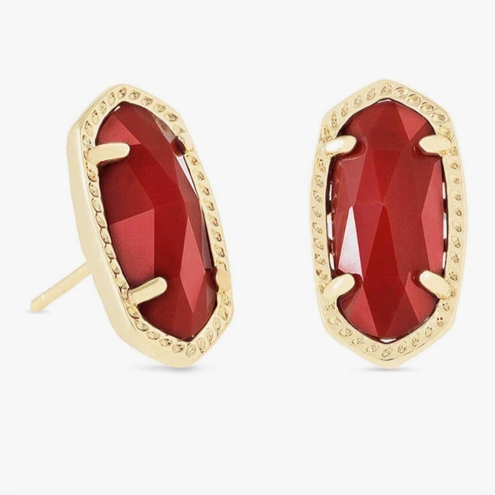 Ellie Stud Earrings In Dark Red
